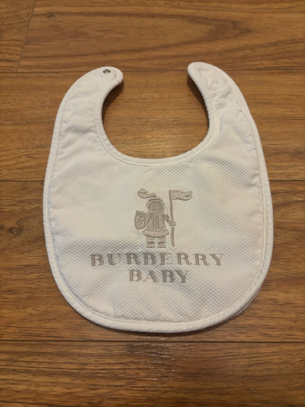 Burberry Baby White Embroidered Crest Bib